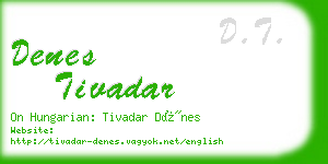 denes tivadar business card